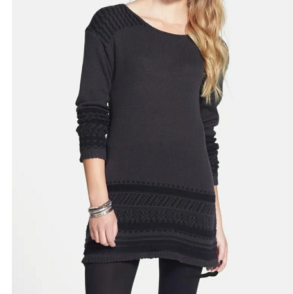 Volcom "Dark Water" Intarsia Sweater Dress (Small)